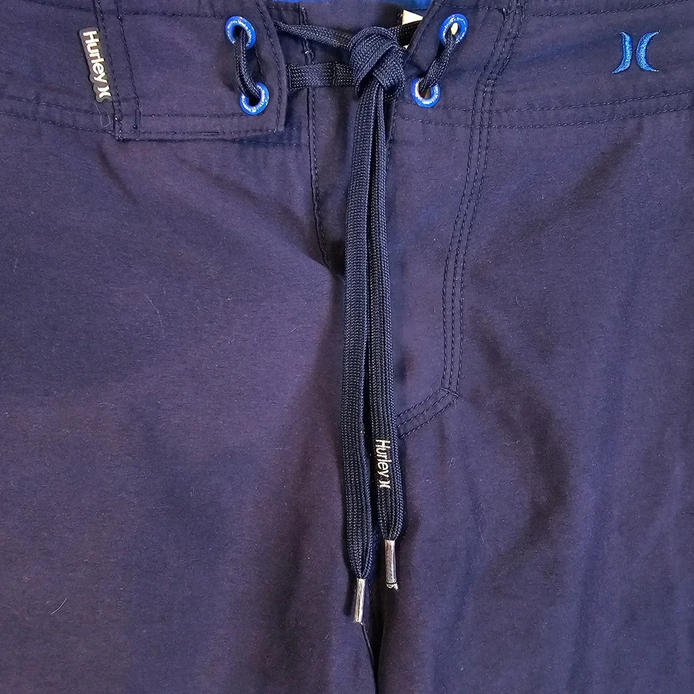 Hurley Mens Navy Blue Logo Cargo Board Shorts Swim Trunks Size‎ 32 1057